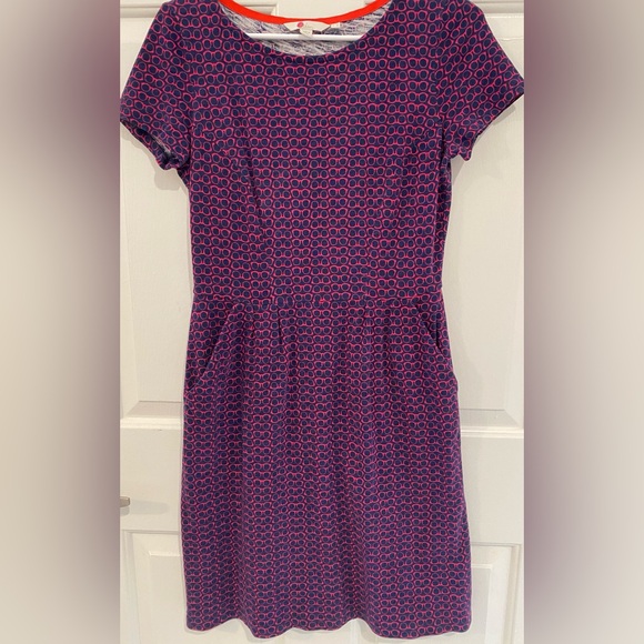 Boden 100% cotton jersey Sunglasses print dress w/pockets 6P EUC - Picture 2 of 10